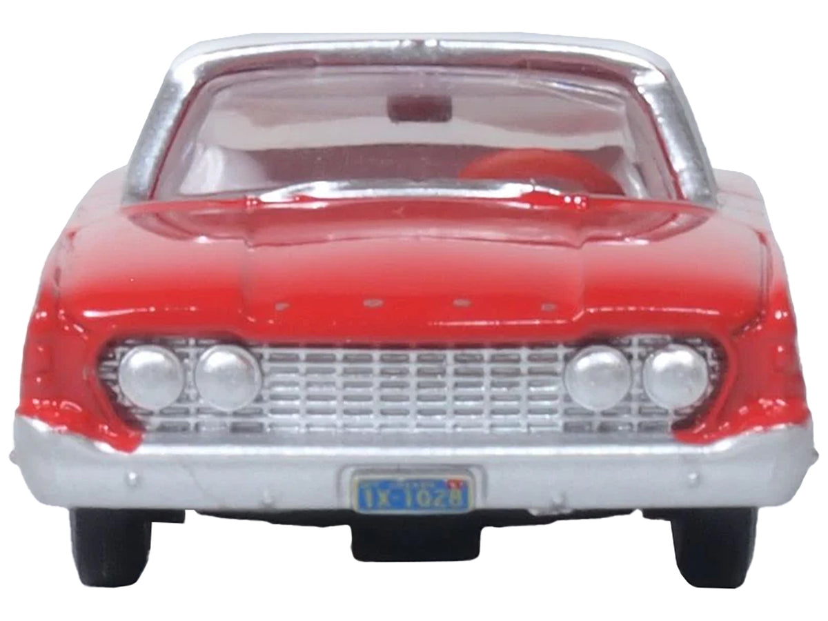 1960 Ford Fairlane Sedan 500 Monte Carlo Red with Corinthian White Top and Interior 1/87 (HO) Scale Diecast Model Car