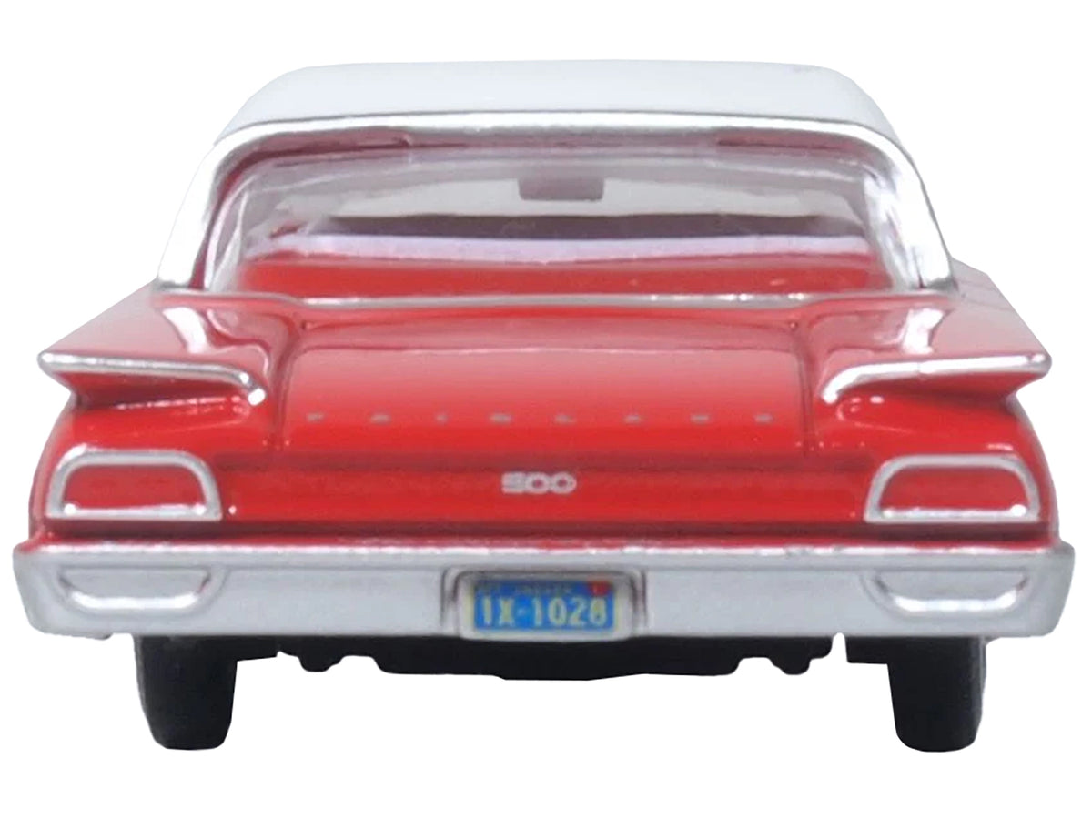 1960 Ford Fairlane Sedan 500 Monte Carlo Red with Corinthian White Top and Interior 1/87 (HO) Scale Diecast Model Car