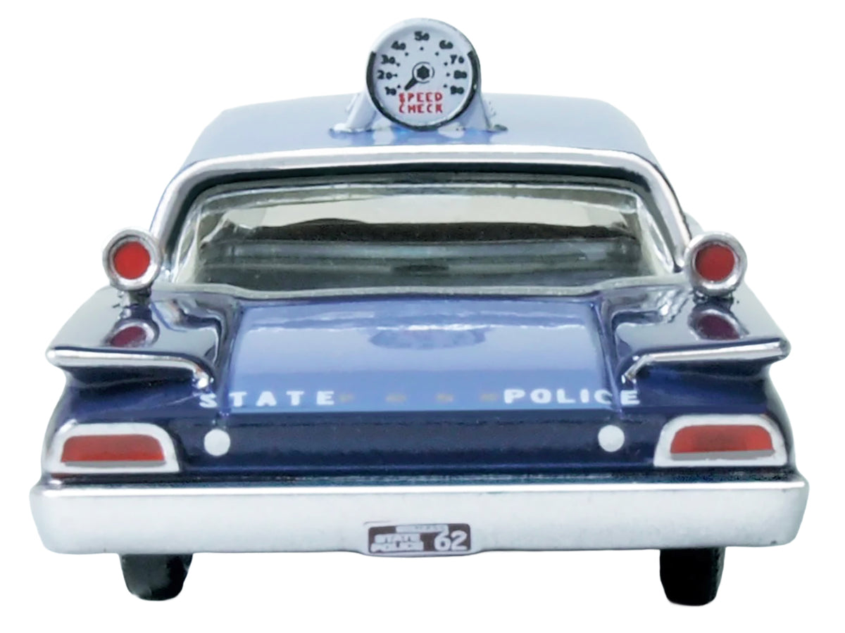 1960 Ford Fairlane Sedan "Massachusetts State Police Radar Car" Blue Two-Tone 1/87 (HO) Scale Diecast Model Car