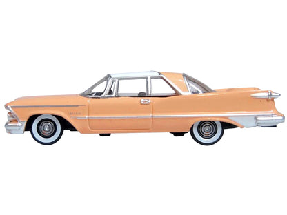 1959 Chrysler Imperial Crown 2 Door Hardtop Persian Pink with White Top 1/87 (HO) Scale Diecast Model Car