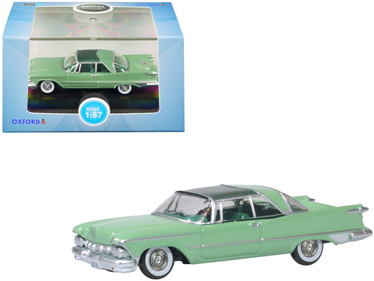 1959 Chrysler Imperial Crown 2 Door Hardtop Highland Green and Ballad Green 1/87 (HO) Scale Diecast Model Car