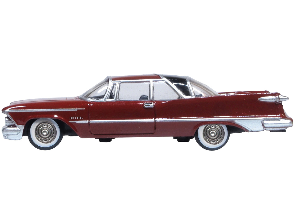 1959 Chrysler Imperial Crown 2 Door Hardtop Radiant Red with Black Top 1/87 (HO) Scale Diecast Model Car