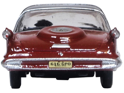 1959 Chrysler Imperial Crown 2 Door Hardtop Radiant Red with Black Top 1/87 (HO) Scale Diecast Model Car