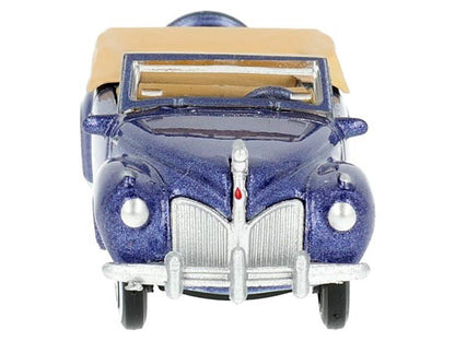 1941 Lincoln Continental Convertible Darian Blue Metallic with Tan Interior 1/87 (HO) Scale Diecast Model Car