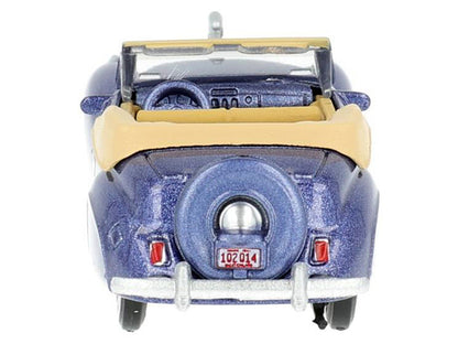1941 Lincoln Continental Convertible Darian Blue Metallic with Tan Interior 1/87 (HO) Scale Diecast Model Car