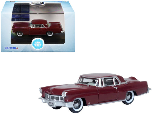 1956 Lincoln Continental Mark II Dark Red 1/87 (HO) Scale Diecast Model Car