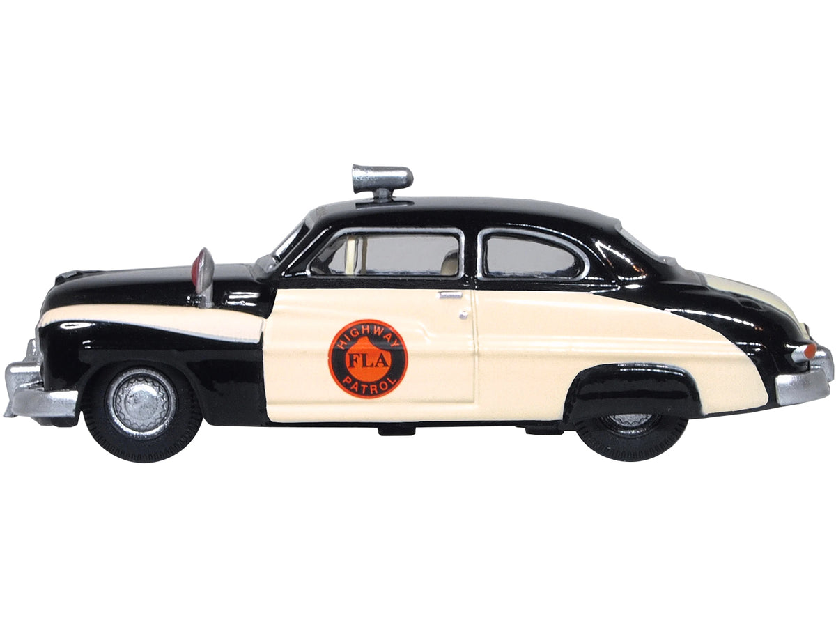 1949 Mercury Monarch Police Black and White "Florida Highway Patrol" 1/87 (HO) Scale Diecast Model Car