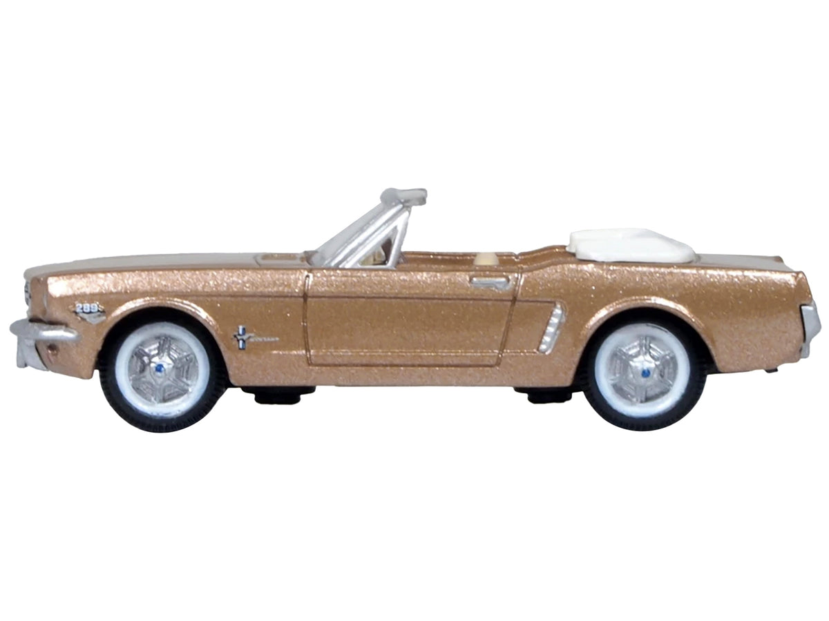 1965 Ford Mustang Convertible Prairie Bronze Metallic 1/87 (HO) Scale Diecast Model Car