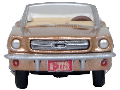 1965 Ford Mustang Convertible Prairie Bronze Metallic 1/87 (HO) Scale Diecast Model Car