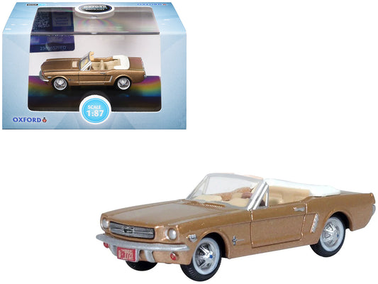 1965 Ford Mustang Convertible Prairie Bronze Metallic 1/87 (HO) Scale Diecast Model Car