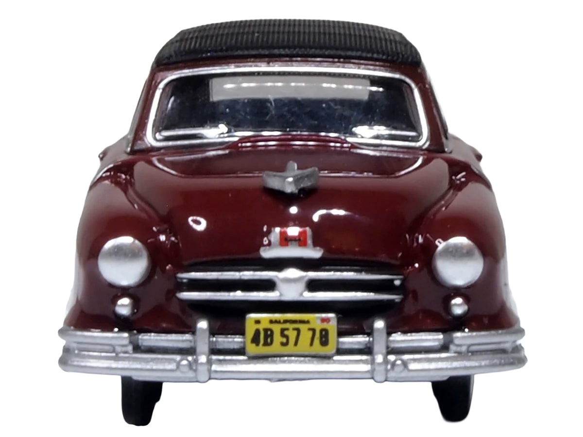 1950 Nash Rambler Custom Landau Convertible (Closed) Sunset Maroon with Black Top 1/87 (HO) Scale Diecast Model Car