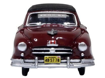 1950 Nash Rambler Custom Landau Convertible (Closed) Sunset Maroon with Black Top 1/87 (HO) Scale Diecast Model Car