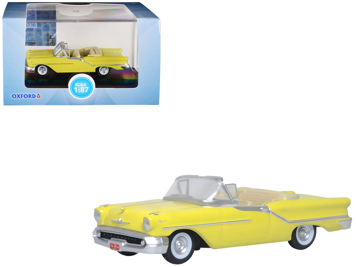 1957 Oldsmobile 88 Convertible Coronado Yellow 1/87 (HO) Scale Diecast Model Car