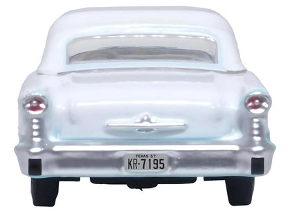 1957 Oldsmobile 88 Convertible (Top-Up) Banff Blue and Alcan White with White 1/87 (HO) Scale Diecast Model Car