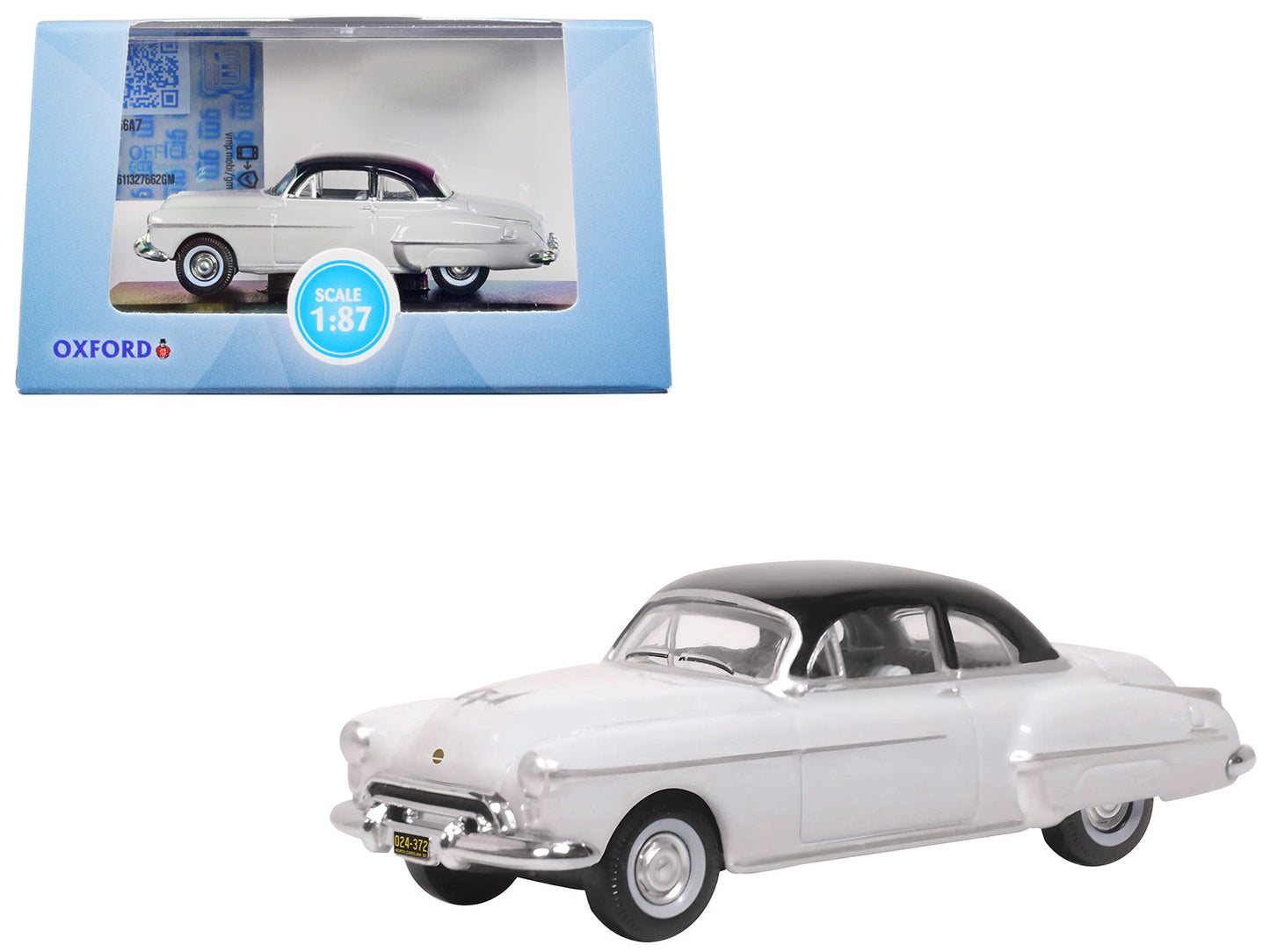 1950 Oldsmobile Rocket 88 Coupe Marol Gray with Black Top 1/87 (HO) Scale Diecast Model Car