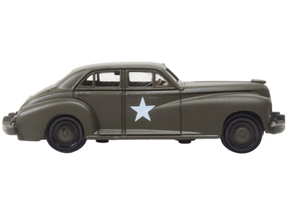 1942 Packard Clipper Touring Sedan "US Army Staff Car" Olive Drab 1/87 (HO) Scale Diecast Model Car