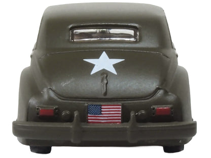 1942 Packard Clipper Touring Sedan "US Army Staff Car" Olive Drab 1/87 (HO) Scale Diecast Model Car