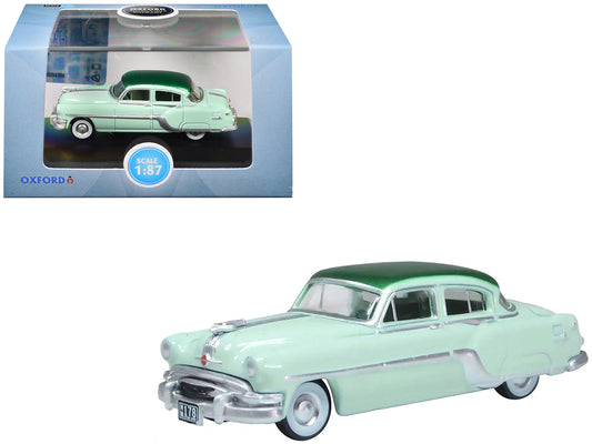 1954 Pontiac Chieftain 4 Door Shannon Green with Brookmere Green Top 1/87 (HO) Scale Diecast Model Car