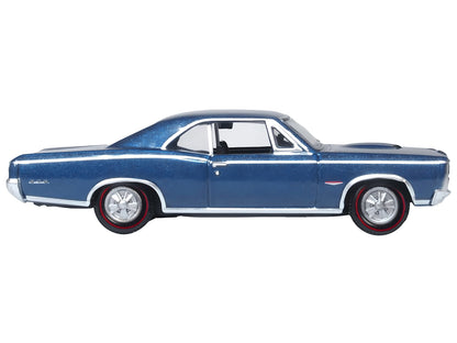 1966 Pontiac GTO Fontaine Blue Metallic 1/87 (HO) Scale Diecast Model Car