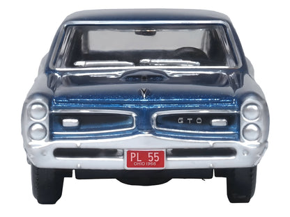 1966 Pontiac GTO Fontaine Blue Metallic 1/87 (HO) Scale Diecast Model Car