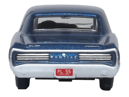 1966 Pontiac GTO Fontaine Blue Metallic 1/87 (HO) Scale Diecast Model Car