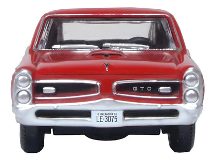 1966 Pontiac GTO Montero Red 1/87 (HO) Scale Diecast Model Car