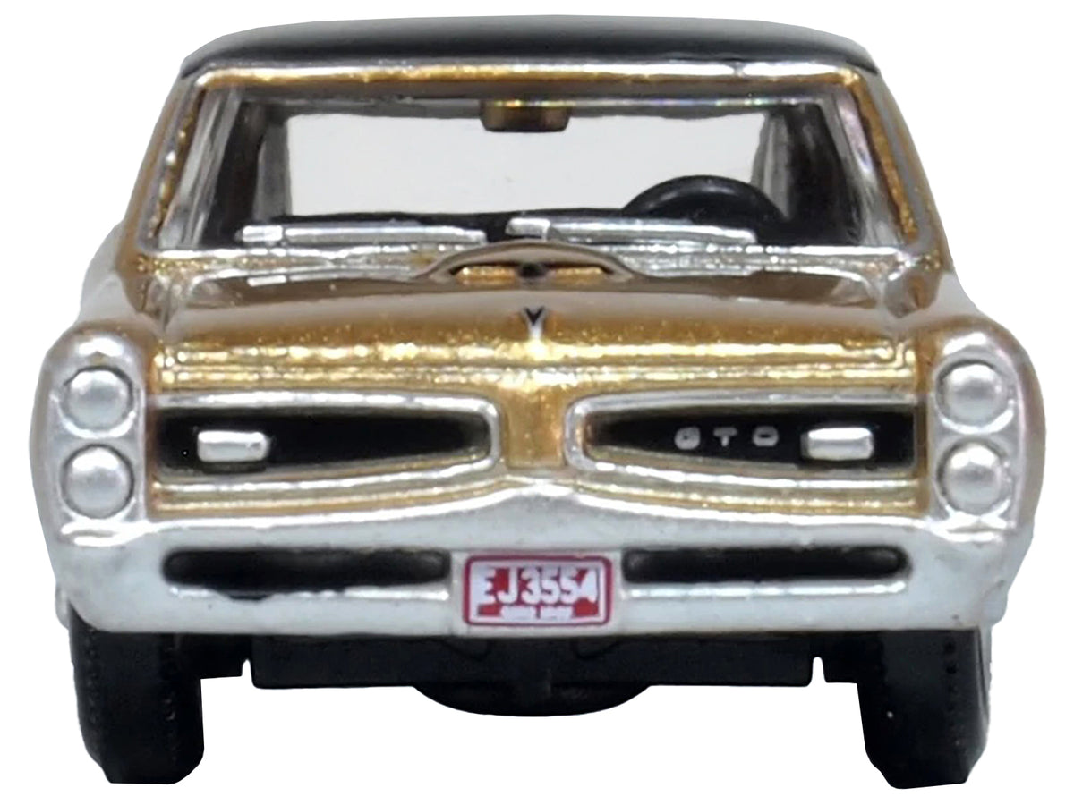 1966 Pontiac GTO Martinique Bronze Metallic with Black Top 1/87 (HO) Scale Diecast Model Car