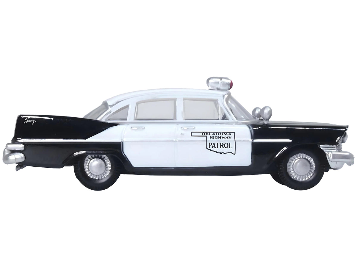 1959 Plymouth Savoy Black and White "Oklahoma Highway Patrol" 1/87 (HO) Scale Diecast Model Car