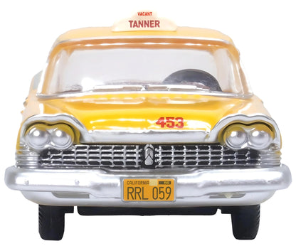 1959 Plymouth Belvedere Taxi Yellow "Tanner Yellow Cab Co." 1/87 (HO) Scale Diecast Model Car