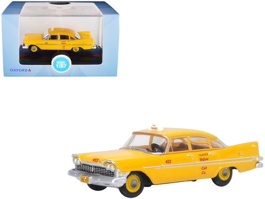 1959 Plymouth Belvedere Taxi Yellow "Tanner Yellow Cab Co." 1/87 (HO) Scale Diecast Model Car