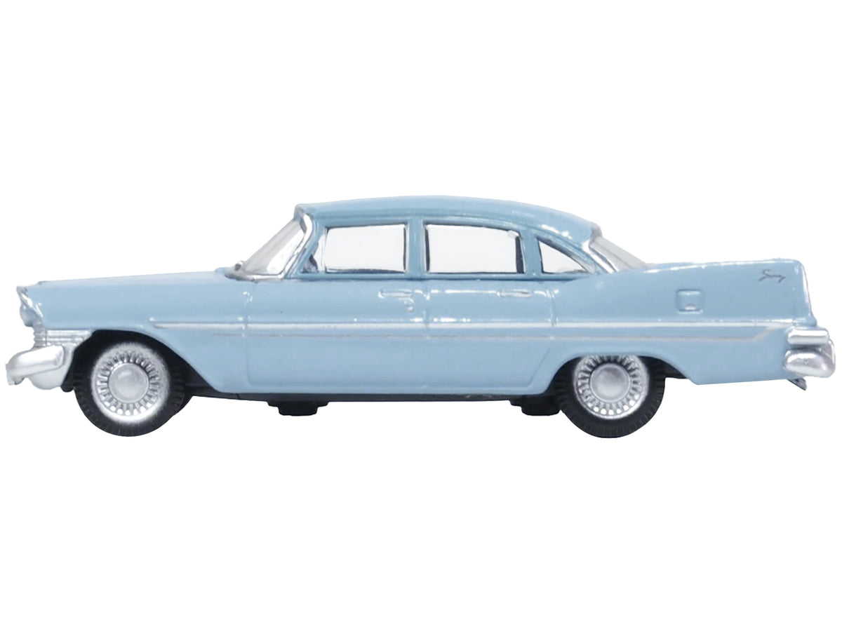 1959 Plymouth Savoy Sedan Powder Blue 1/87 (HO) Scale Diecast Model Car