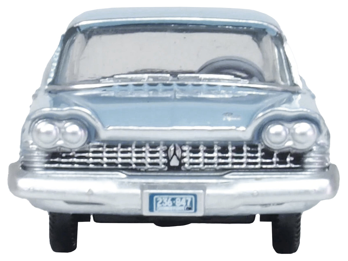 1959 Plymouth Savoy Sedan Powder Blue 1/87 (HO) Scale Diecast Model Car