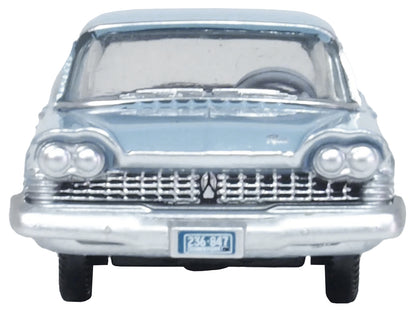 1959 Plymouth Savoy Sedan Powder Blue 1/87 (HO) Scale Diecast Model Car