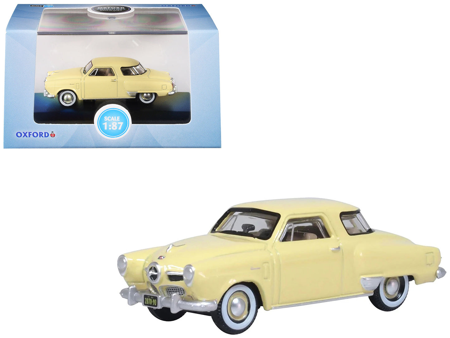 1950 Studebaker Champion Starlight Coupe Tulip Cream 1/87 (HO) Scale Diecast Model Car