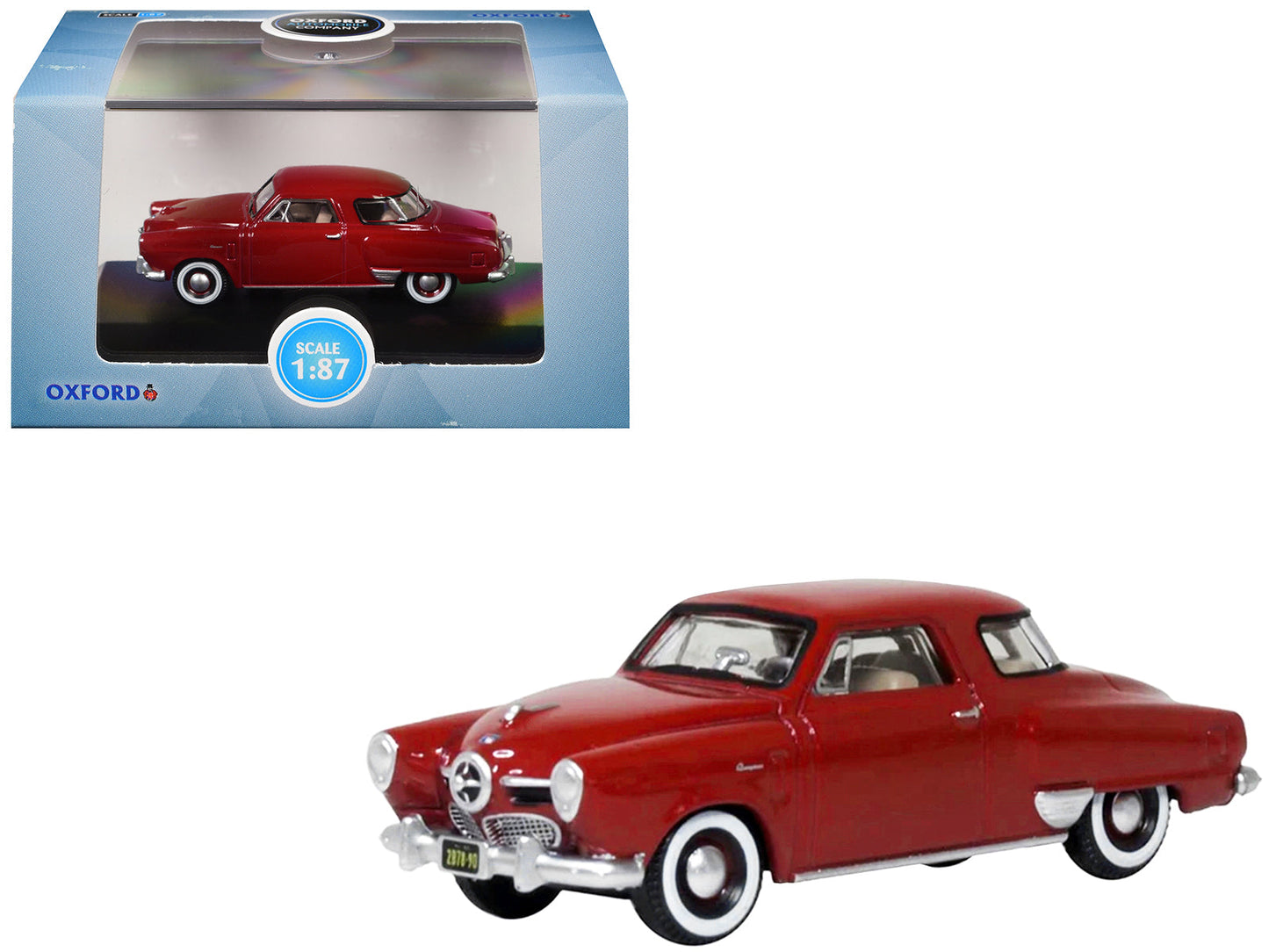 1950 Studebaker Champion Starlight Coupe Commanche Red 1/87 (HO) Scale Diecast Model Car