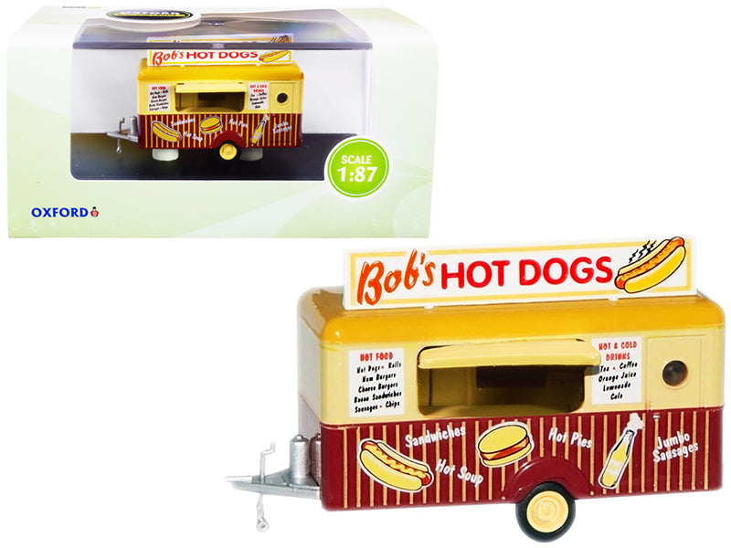"Bob's Hot Dogs" Mobile Food Trailer 1/87 (HO) Scale Diecast Model