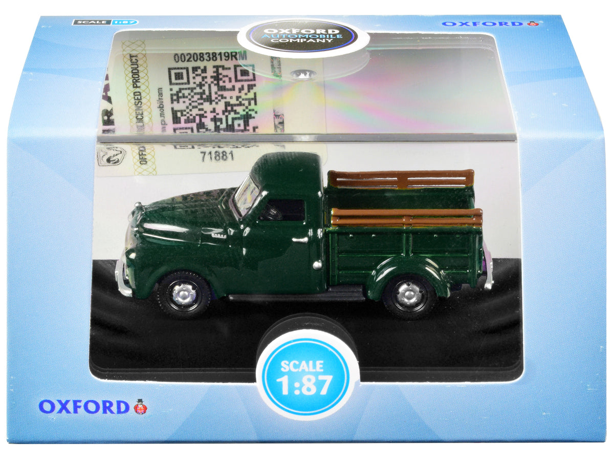 1948 Dodge B-1B Pickup Truck Dark Green 1/87 (HO) Scale Diecast Model Car