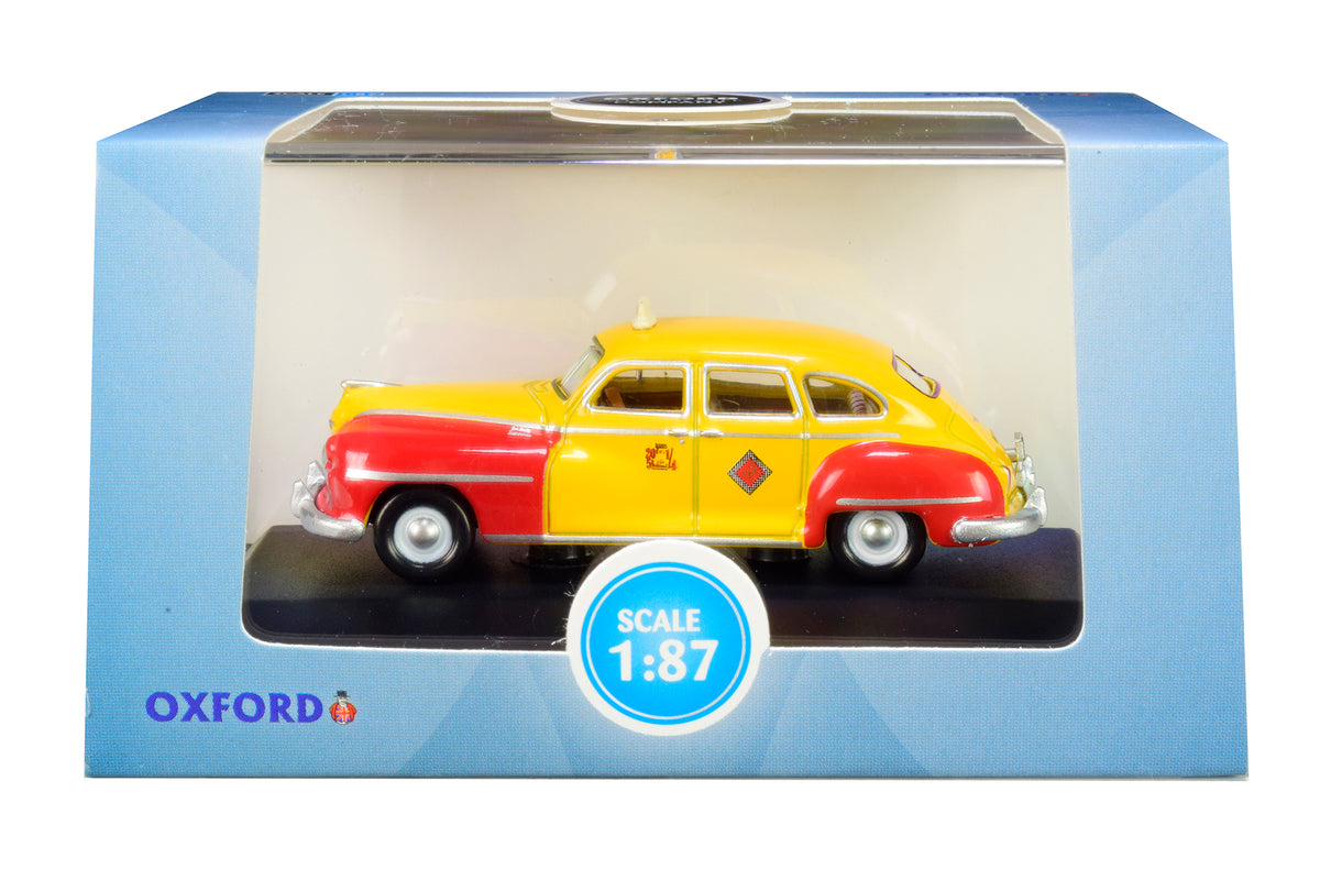1946-1948 DeSoto Suburban Yellow and Red "San Francisco Taxi" "The Godfather" Movie 1/87 (HO) Scale Diecast Model Car
