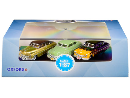 1949 Mercury Set of 3 Cars "70th Anniversary" 1/87 (HO) Scale Diecast Model Cars
