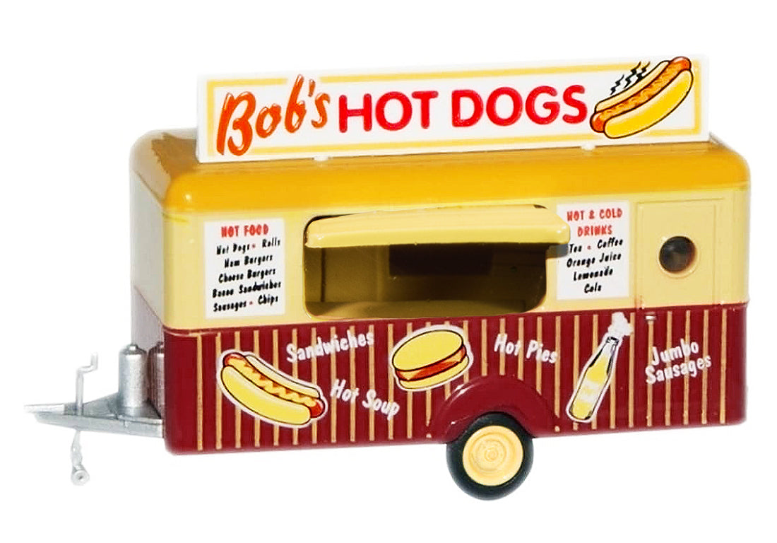 "Bob's Hot Dogs" Mobile Food Trailer 1/87 (HO) Scale Diecast Model