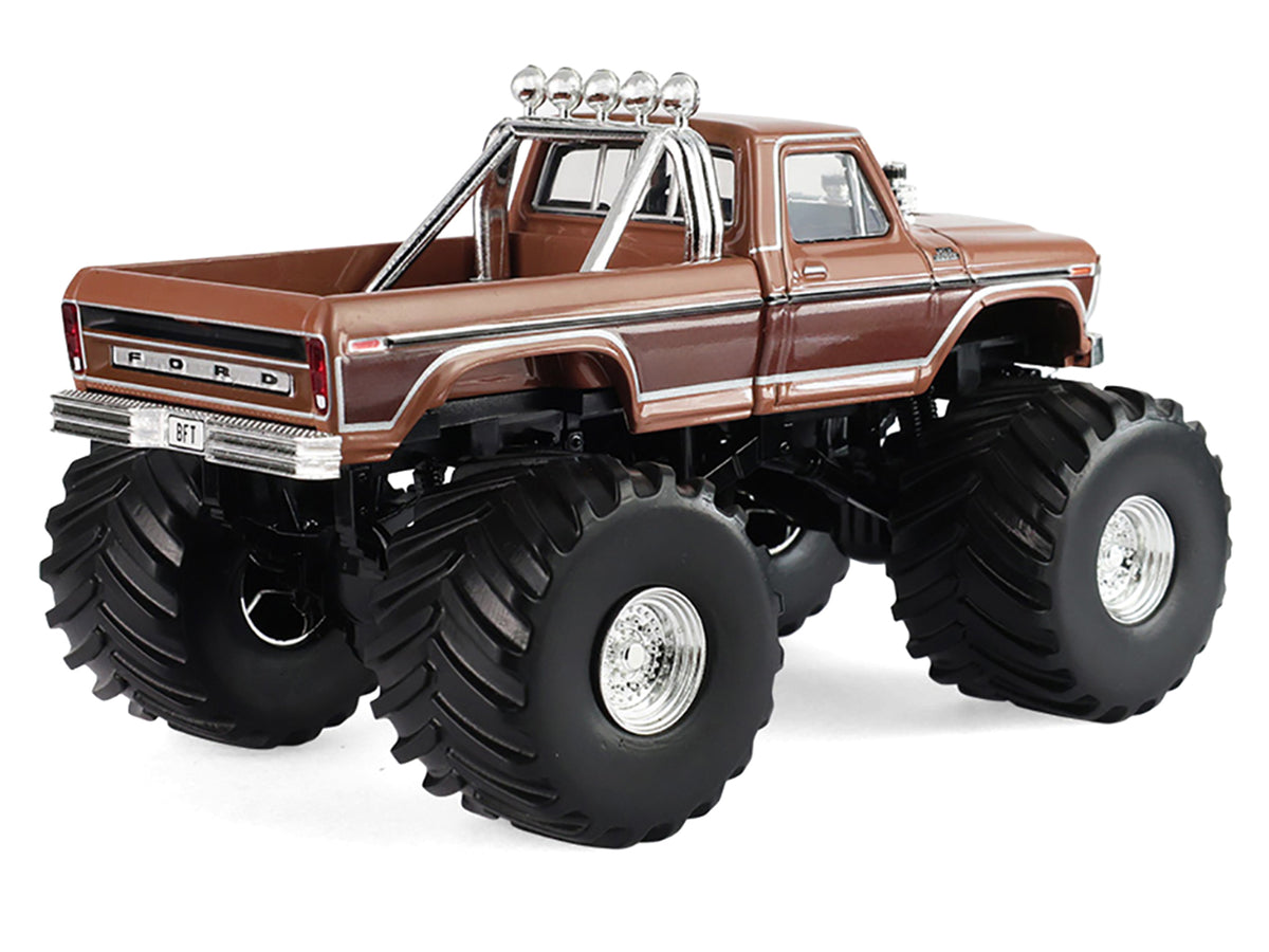 1978 Ford F-350 Monster Truck with 66-Inch Tires "BFT" Brown Two-Tone "Kings of Crunch" Series 1/43 Diecast Model Car