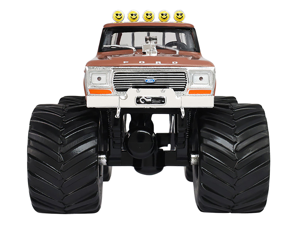 1978 Ford F-350 Monster Truck with 66-Inch Tires "BFT" Brown Two-Tone "Kings of Crunch" Series 1/43 Diecast Model Car