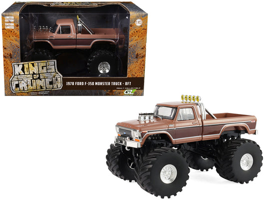 1978 Ford F-350 Monster Truck with 66-Inch Tires "BFT" Brown Two-Tone "Kings of Crunch" Series 1/43 Diecast Model Car