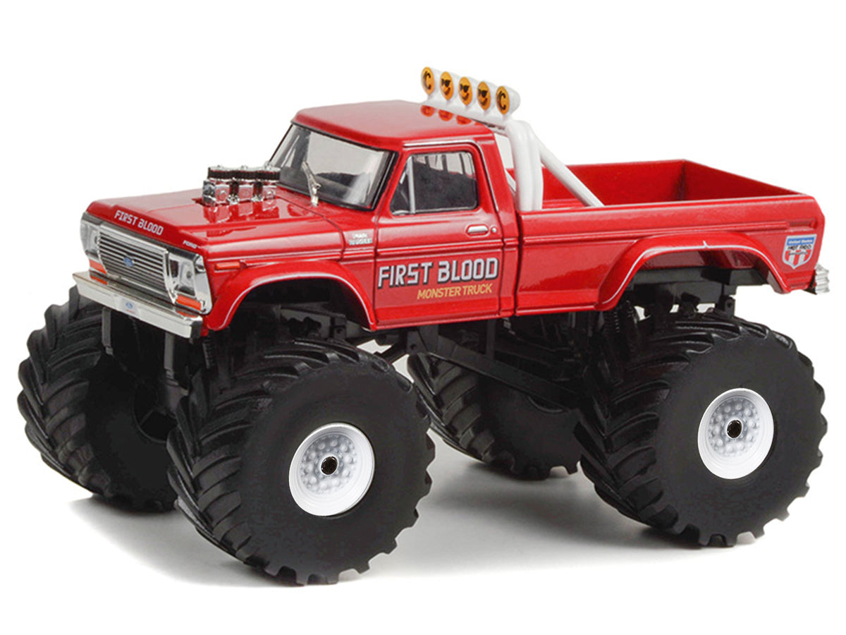 1978 Ford F-250 Monster Truck with 66-Inch Tires "First Blood" Red "Kings of Crunch" Series 1/43 Diecast Model Car