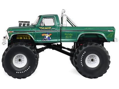 1975 Ford F-250 Monster Truck with 66-Inch Tires "Thumper" Green Metallic "Kings of Crunch" Series 1/43 Diecast Model Car
