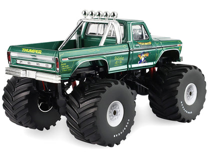 1975 Ford F-250 Monster Truck with 66-Inch Tires "Thumper" Green Metallic "Kings of Crunch" Series 1/43 Diecast Model Car