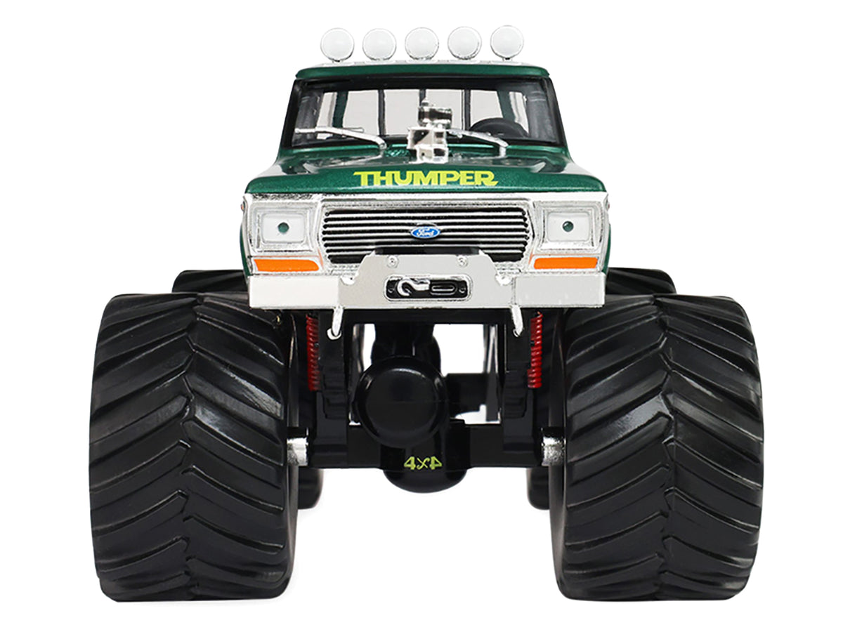 1975 Ford F-250 Monster Truck with 66-Inch Tires "Thumper" Green Metallic "Kings of Crunch" Series 1/43 Diecast Model Car
