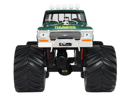 1975 Ford F-250 Monster Truck with 66-Inch Tires "Thumper" Green Metallic "Kings of Crunch" Series 1/43 Diecast Model Car