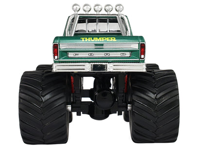 1975 Ford F-250 Monster Truck with 66-Inch Tires "Thumper" Green Metallic "Kings of Crunch" Series 1/43 Diecast Model Car