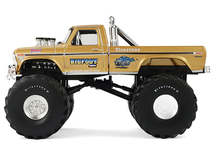 1979 Ford F-250 Monster Truck "Bigfoot #1 50th Anniversary" Gold Metallic "Kings of Crunch" Series 1/43 Diecast Model Car